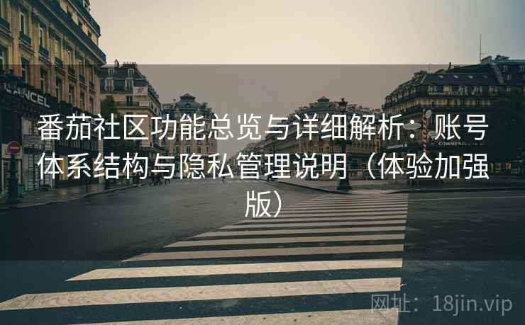 番茄社区功能总览与详细解析:账号体系结构与隐私管理说明(体验加强版)