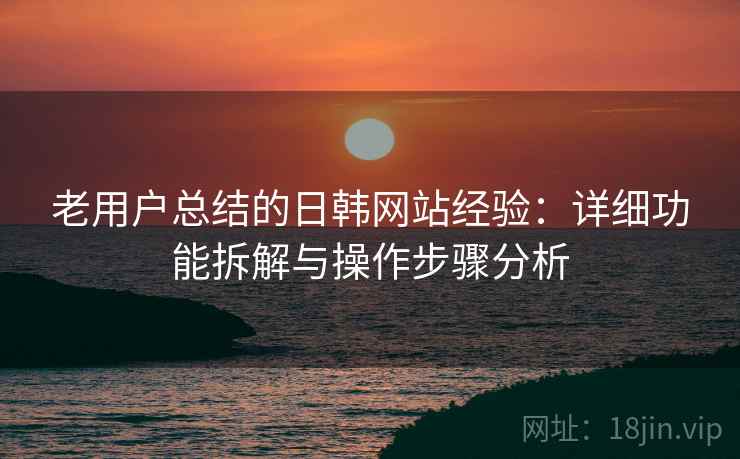 老用户总结的日韩网站经验：详细功能拆解与操作步骤分析