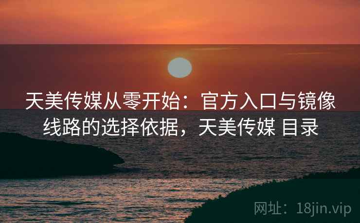 天美传媒从零开始：官方入口与镜像线路的选择依据，天美传媒 目录  第1张