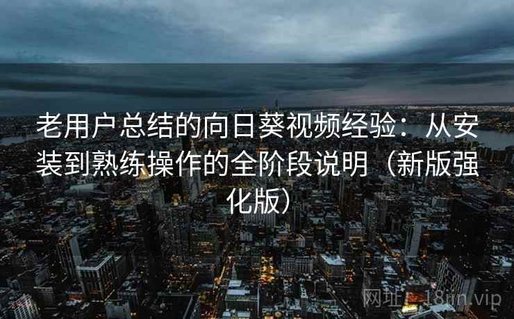 老用户总结的向日葵视频经验：从安装到熟练操作的全阶段说明（新版强化版）