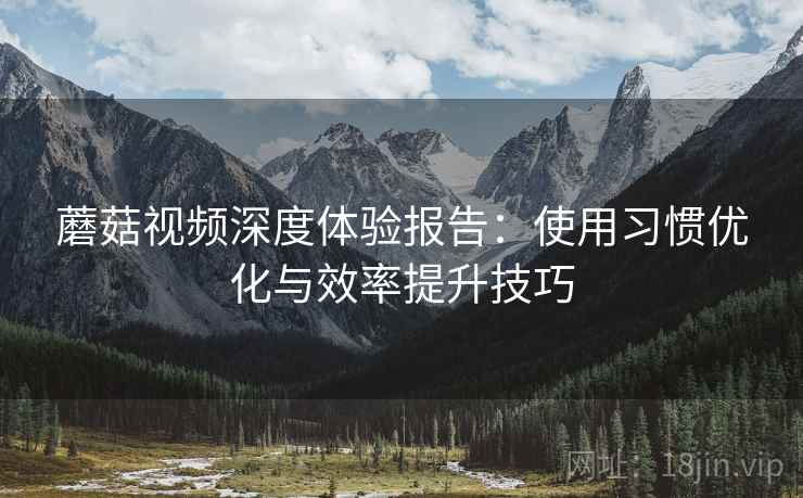 蘑菇视频深度体验报告:使用习惯优化与效率提升技巧